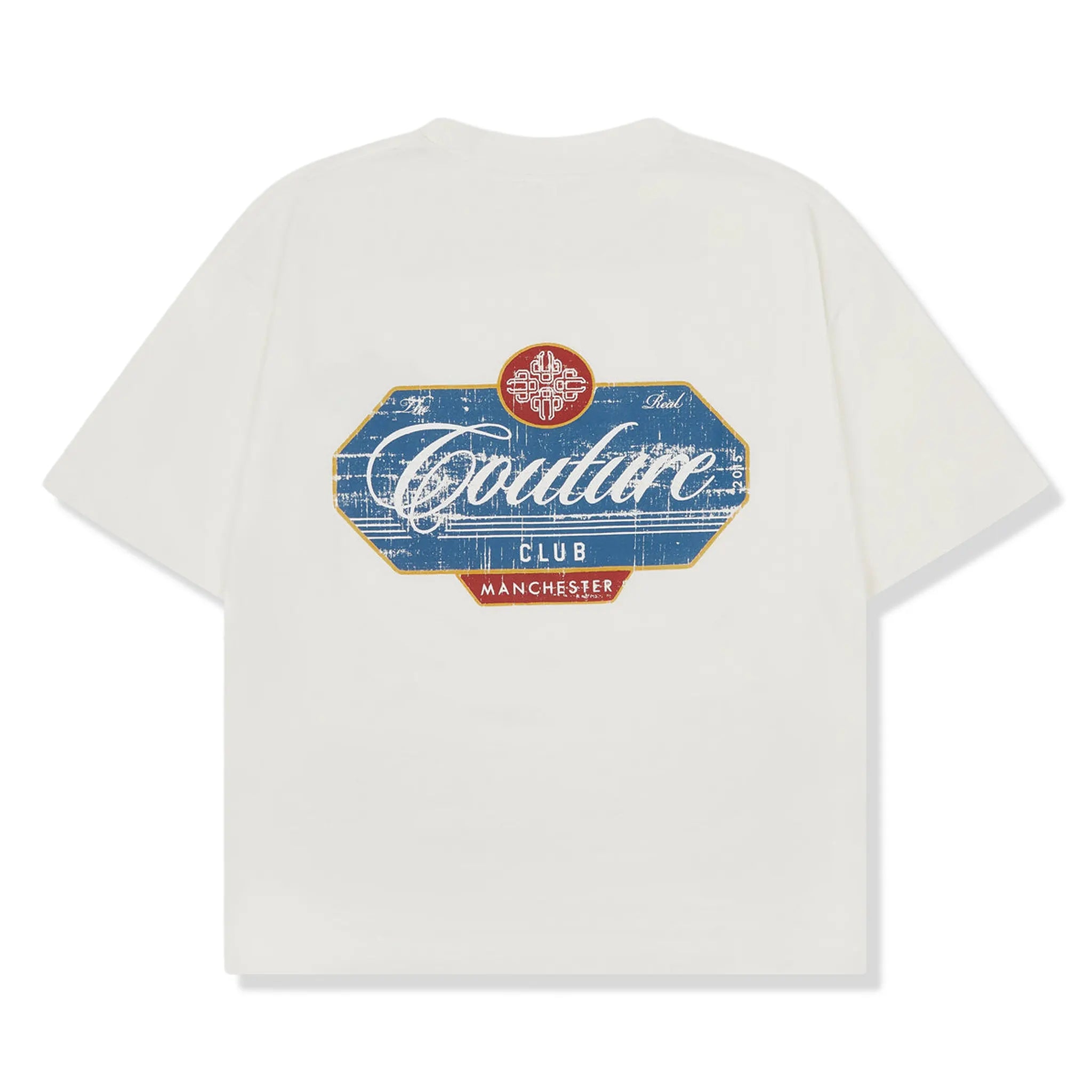 Back View of The Couture Club Vintage Script Graphic Off White T-Shirt